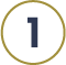 A dark blue number 1 inside a gold circular border on a white background.