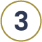 A navy blue number 3 centered within a gold circular border on a white background.